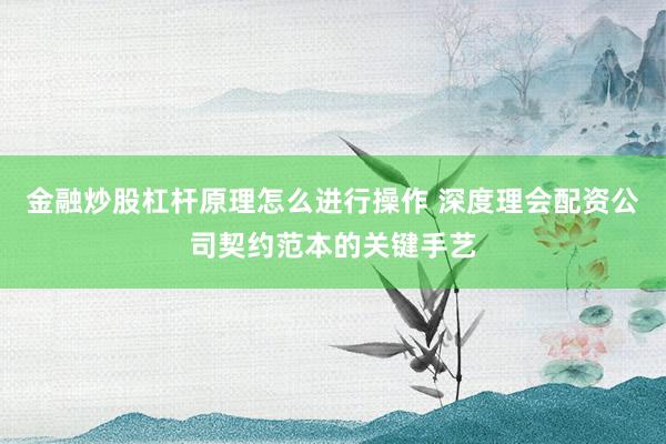 金融炒股杠杆原理怎么进行操作 深度理会配资公司契约范本的关键手艺